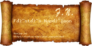 Füstös Napóleon névjegykártya